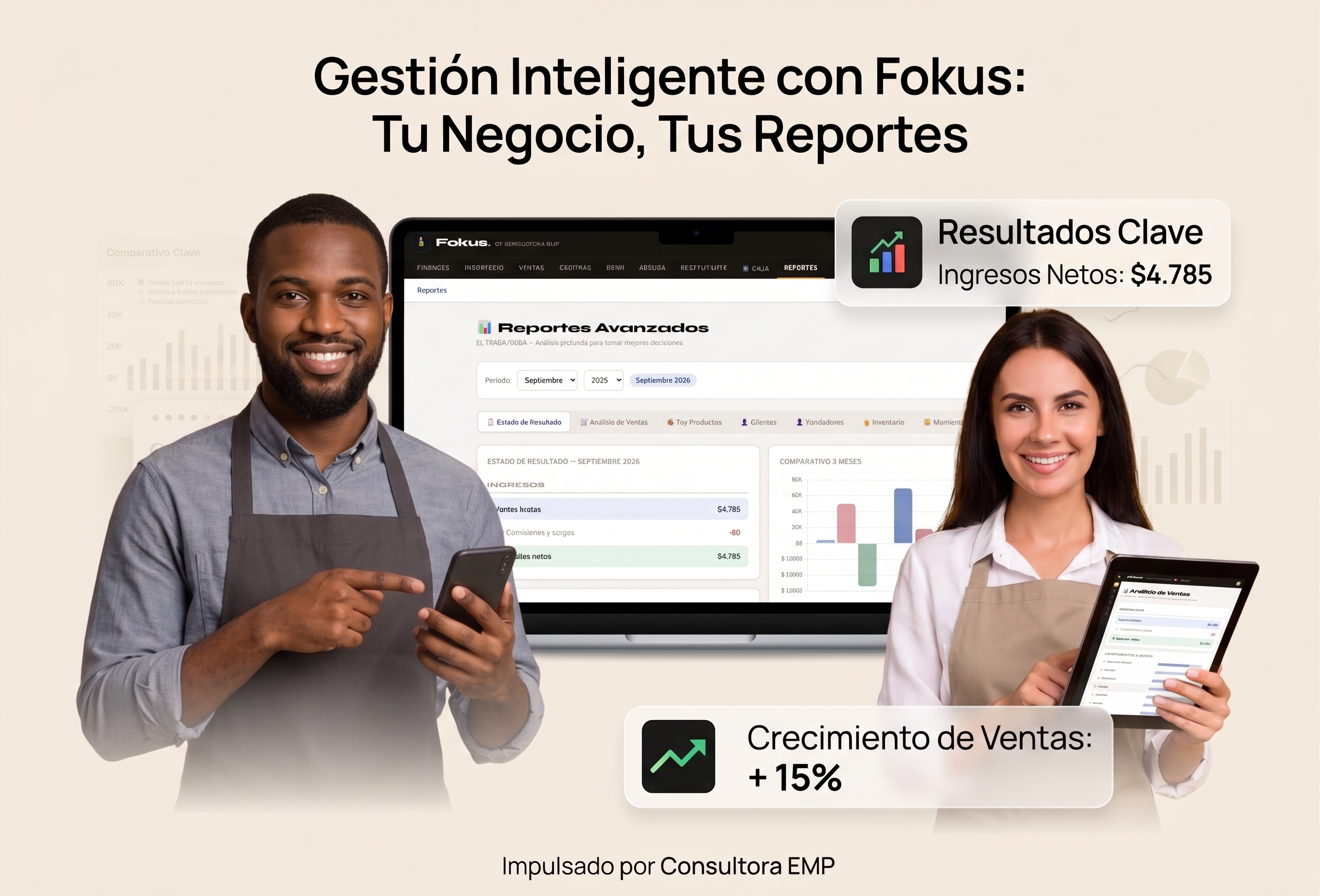 Gestión Inteligente con Fokus: Tu Negocio, Tus Reportes